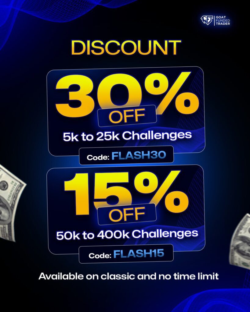 Goat funded trader flash discount for big savings