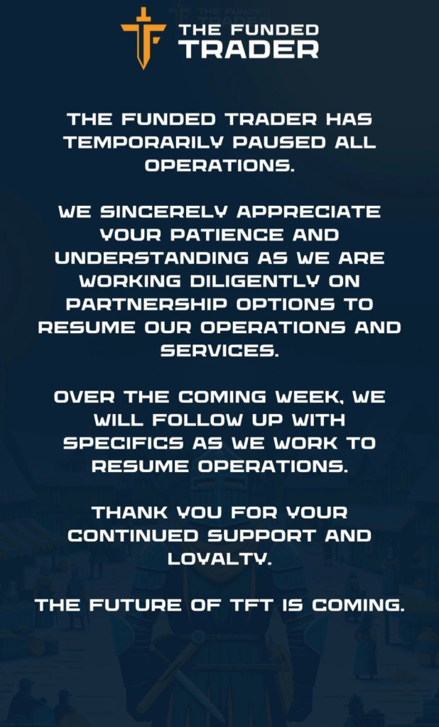 Navigating through the funded trader temporary pause in operations